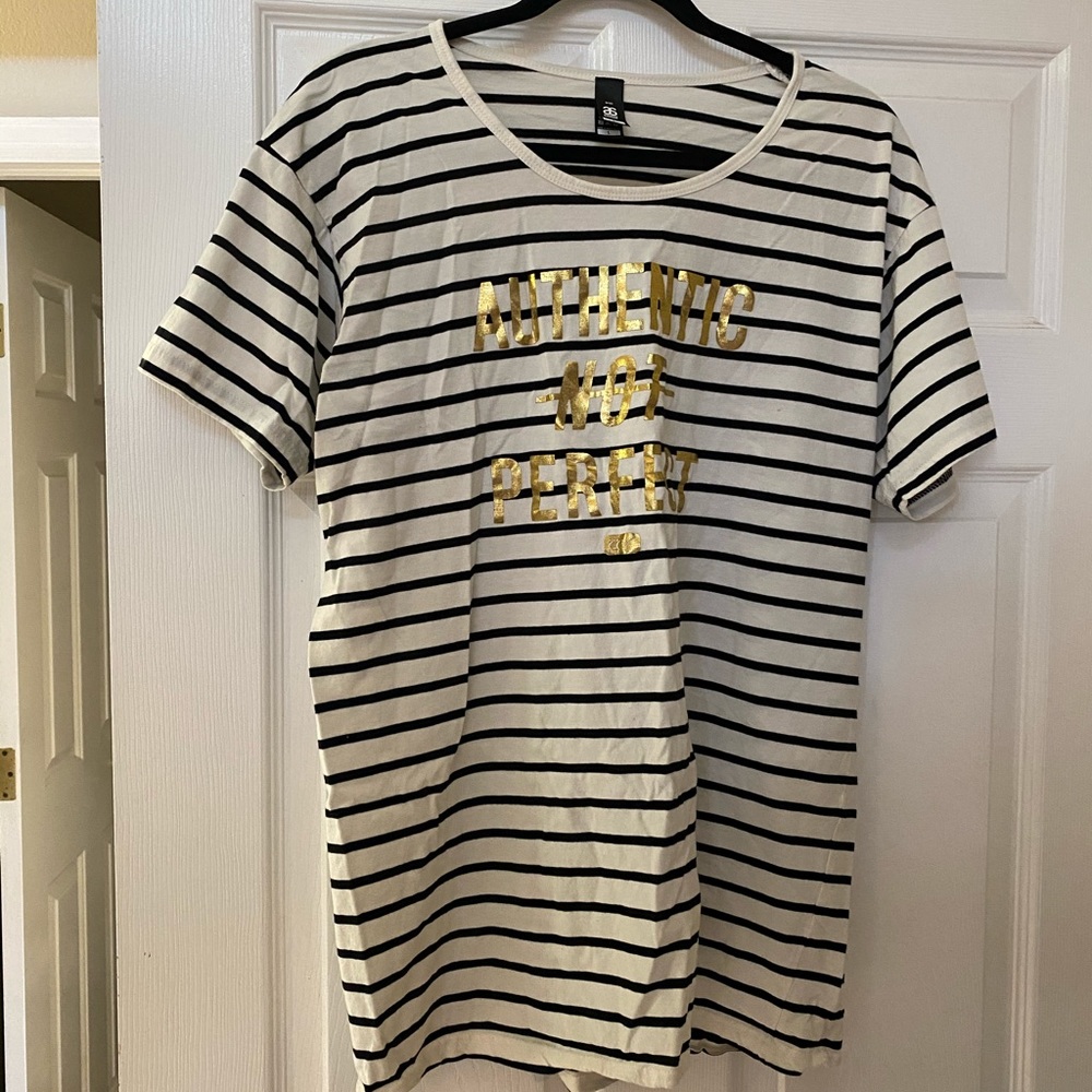 Long cream and black horizontal striped